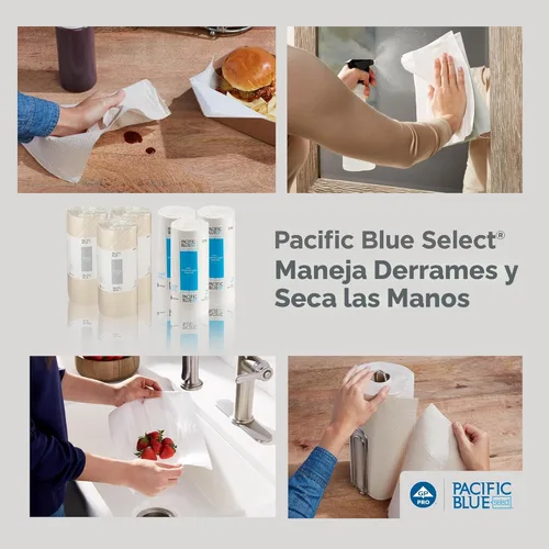 Miniatura 9 de Georgia-Pacific Pacific Blue Select Toalla de Papel en Rollo Perforada de 2 Capas, Blanco, 85 Hojas por Rollo, 30 Rollos por Caja, 27385