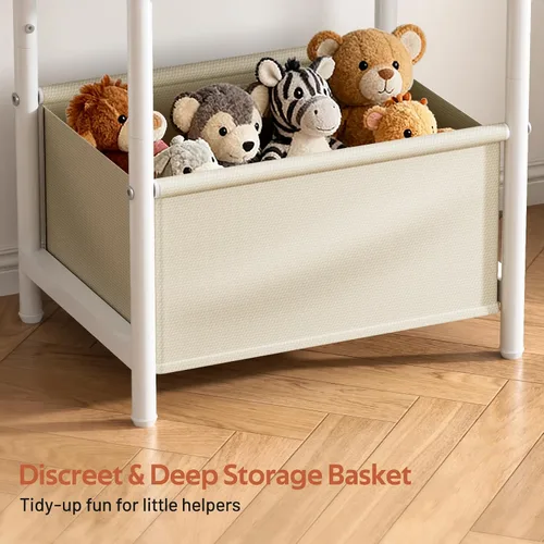 Miniatura 5 de MISSLO Mesita de noche para niños pequeños con cesta de almacenamiento, mesita de noche para niños con mesa grande para sala de estar, fácil