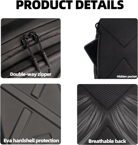 Miniatura 5 de Besnfoto Funda rígida para cámara, bolsa cruzada para cámara, pequeña bolsa impermeable para fotografías sin espejo y cámaras réflex digitales Negro