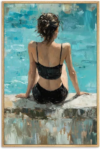 Miniatura 14 de Arte de pared de plumas abstractas, pintura de retrato de mujer, pósteres franceses vintage, pintura de mujeres victorianas, obra de arte de niña