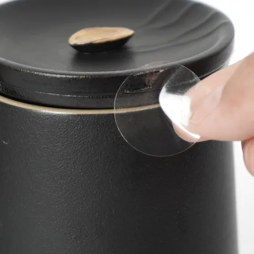 Miniatura 5 de Etiqueta redonda transparente de 1 pulgada, autoadhesiva, sello de oblea de punto, impermeable, extraíble para paquete minorista, rollo de sobres