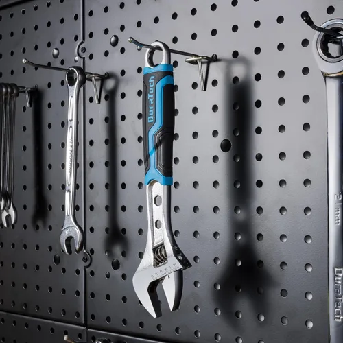 Miniatura 7 de DURATECH - Llave ajustable de 10 pulgadas, llave combinada 3 en 1 con extremo en caja/función hexagonal, acero CR-V, escalas métricas y SAE