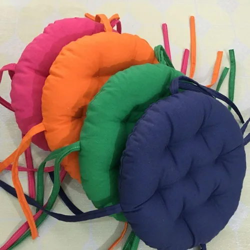 Miniatura 7 de Cojines de asiento redondos para exteriores con lazos, almohadillas para sillas de pana súper suaves, antideslizantes, herramientas para sillas