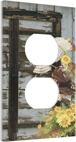 Miniatura 58 de Cubierta de Interruptor de Luz de 1 Gang con Escena de Flores de Grecia Mediterránea, Dispositivo Individual Basculante/GFCI, Placa Decorativa