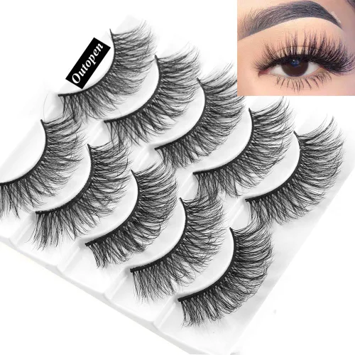 Miniatura 2 de Pestañas postizas de visón 3D, pestañas postizas naturales y finas, 0.59 pulgadas, pestañas largas y esponjosas, herramientas de maquillaje de ojos