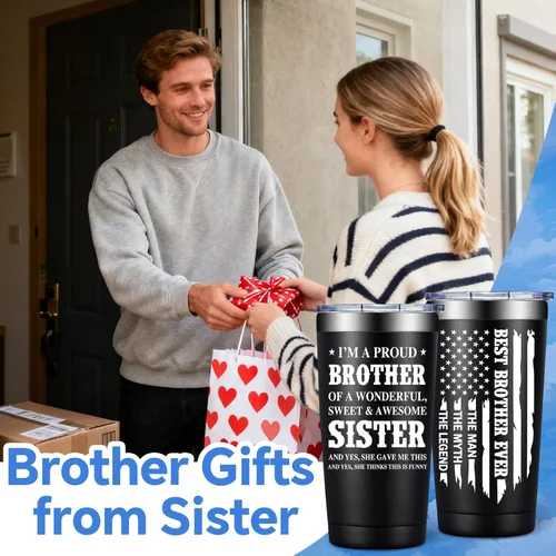 Miniatura 2 de SpenMeta Regalos para hermano – Regalos para hermano de hermana – Regalos de cumpleaños para adultos de los mejores hermanos – Vaso de 20 onzas