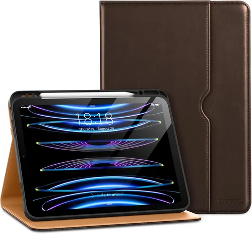 Miniatura 22 de DTTO para iPad Pro 12.9 6ª / 5ª / 4ª / 3ª generación Funda 2022/2021/2020/2018, Funda de cuero tipo folio con soporte integrado para lápiz Apple