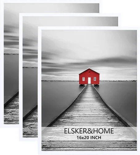 Miniatura 19 de ELSKER&HOME 18x24 Marco para Póster 3 Pack, Marco Plateado para Montaje Horizontal o Vertical en la Pared, Resistente y a Prueba de Arañazos