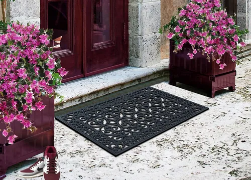 Miniatura 5 de A1 HOME COLLECTIONS A1HC - Felpudo de goma de primera impresión, acabado a mano, antideslizante y duradero, para todo tipo de clima, 24” x 36
