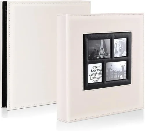 Miniatura 2 de Ywlake - Álbum de fotos de 4 x 6 pulgadas con 1000 bolsillos, capacidad extragrande, para fotos familiares o de boda, capacidad para 1000 fotos Beige