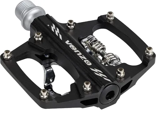 Venzo Pedales sellados sin clip para bicicleta de montaña Shimano SPD - Doble plataforma multiusos - Ideal para turismo, carretera, senderismo