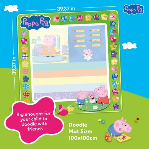 Miniatura 6 de Peppa Pig - Tapete reutilizable para garabatos de agua para niños, tablero de dibujo a color, para niños de 3 años en adelante, para niñas y niños