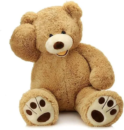 MorisMos Oso de peluche gigante con huellas grandes, animales de peluche, color marrón claro, 39 pulgadas