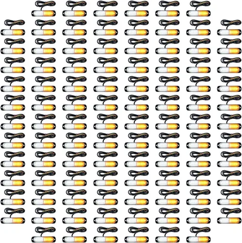 CORP 100X ámbar blanco 10-LED emergencia faro advertencia peligro flash intermitente luz estroboscópica coche camión remolque 12 V 24 V