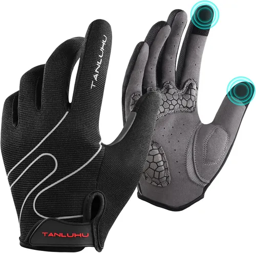 Tanluhu - Guantes de ciclismo de invierno para bicicleta de montaña, para hombres y mujeres, uso al aire libre, con dedos completos, guantes de