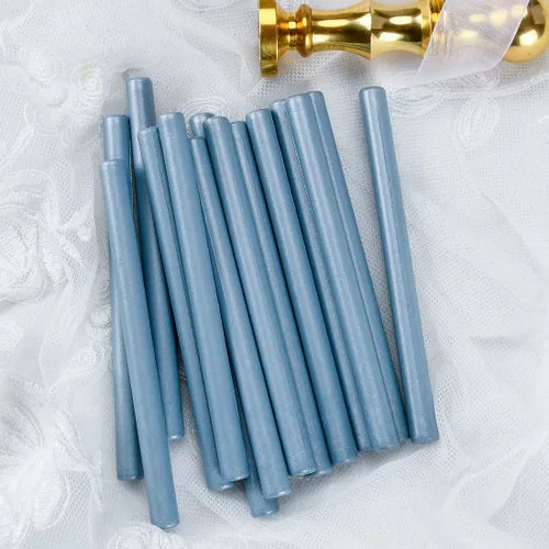 Miniatura 3 de 16 PCS Dirty Blue Glue Gun Sealing Wax Sticks for Small Glue Gun, Make Seals for Wedding Invitations Thanks Card Envelopes Gift Wrapping