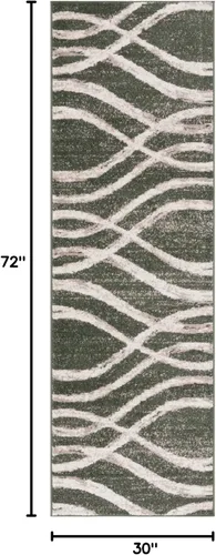 Miniatura 437 de SAFAVIEH Adirondack Collection Tapete de 4 x 4 pies cuadrado color crema / pizarra ADR125T ondulado, moderno, envejecido, sin desprendimiento