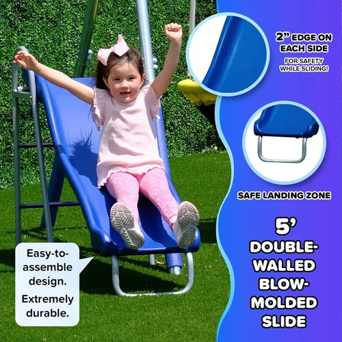 Miniatura 3 de Sportspower Taylor - Juego de columpio de metal galvanizado de 700 libras para niños para patio trasero y exteriores con Teeter-Totter, platillo