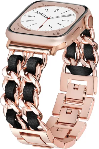 Miniatura 23 de Correas de metal para reloj para mujeres compatibles con Apple Watch para mujeres y hombres de 40 mm, 38 mm, 41 mm, 42 mm, 44 mm, 45 mm, 46 mm