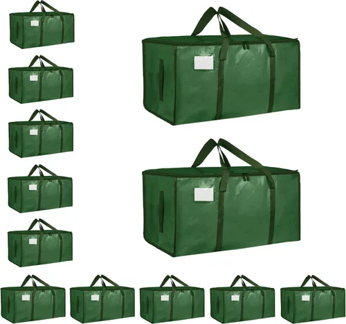 Miniatura 28 de Paquete de 4 bolsas de mudanza extra grandes y resistentes, bolsas de almacenamiento impermeables con asas y cremalleras, plegables para dormitorio