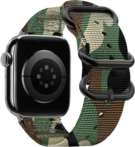 Miniatura 15 de Youther Correa de nailon compatible con Apple Watch Band de 1.654 in 1.732 in 1.772 in 1.811 in 1.929 in 1.496 in 1.575 in 1.614 in, correa
