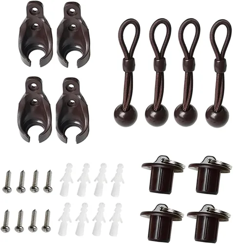 Miniatura 7 de Piezas de repuesto para sombra, kit de tapa elástica para persianas enrollables exteriores inalámbricas para exteriores (2 juegos) (marrón)