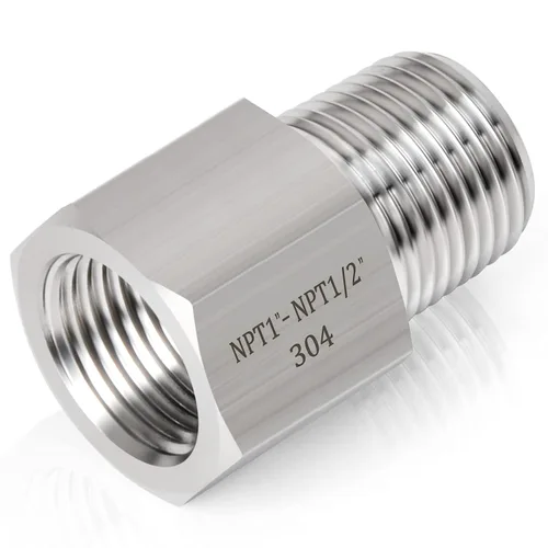 Miniatura 7 de TAISHER 2 piezas de forja de tubería de acero inoxidable 304, adaptador reductor, tubo macho de 1/2 pulgada x tubo hembra de 1 pulgada