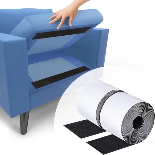Miniatura 8 de Cinta de velcro (gancho y bucle) autoadhesiva negra de 2 pulgadas x 30 pies con respaldo adhesivo, rollo de sujeción, tiras de nailon autoadhesivas