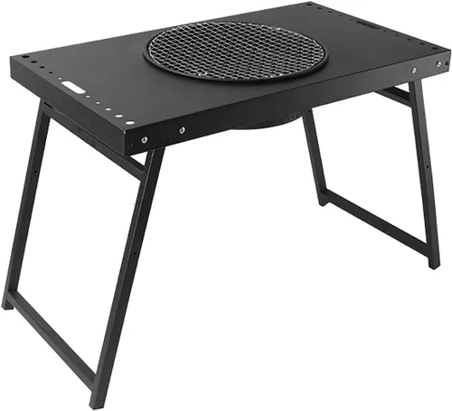 Parrilla de carbón portátil, parrilla plegable de acero al carbono negra | 25.5 in Patio Barbecue BBQ Grill,for Outdoor Cooking, Patio, Party,