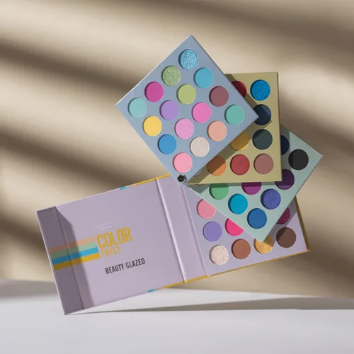 Miniatura 8 de Paleta de sombra de ojos de maquillaje para cara completa, 64 colores pigmentados, sombra de ojos para ojos, brillo mate vegano colorido 4 tonos en 1