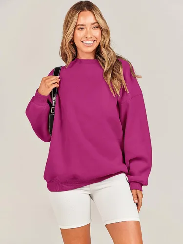Miniatura 6 de ANRABESS Sudadera de gran tamaño para mujer, con cuello redondo, estilo Y2K, sudadera con capucha de forro polar, cómoda, camiseta informal, ropa