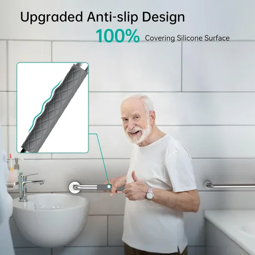Miniatura 4 de opove Barras de agarre de 16 pulgadas para ducha y baño, asas de ducha antideslizantes para ancianos, personas mayores, discapacitados y mujeres