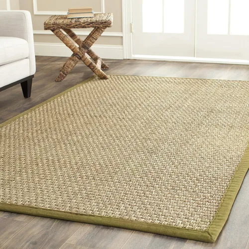 Miniatura 29 de Safavieh Natural Fiber NF114P - Alfombra redonda de hierba marina, tejido de canasta, con borde, de 244 cm, color gris Natural/ gris