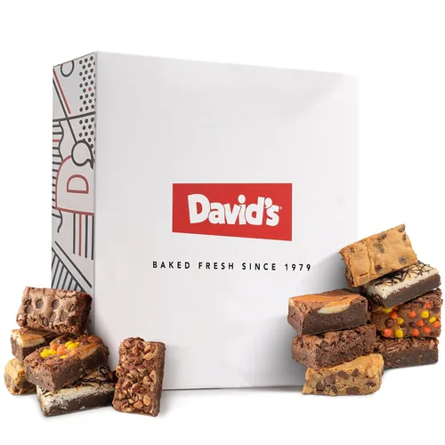 David's Cookies Brownies surtidos en caja de cartón | Disfruta de nuestros deliciosos, ideales para compartir bocadillos de brownie recién horneados