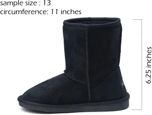 Miniatura 4 de REDVOLUTION Botas de nieve clásicas para niños, botas de piel sintética para exteriores (niños grandes)