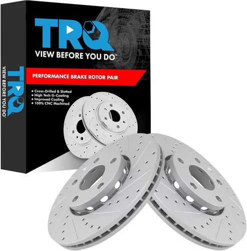 Miniatura 91 de TRQ Juego de rotores de freno de rendimiento trasero con revestimiento G premium compatible con Mazda 6 2014-2021