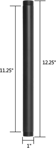 Miniatura 3 de HITOMEN Tubo de metal industrial de 3/4 pulgadas x 11.25 pulgadas (10 piezas) – Tubos roscados negros de hierro resistente para montaje en pared