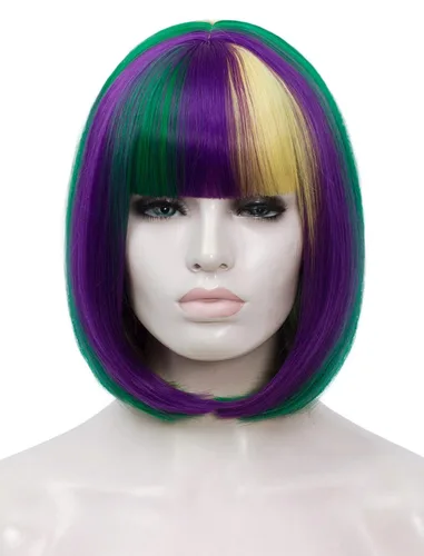 Miniatura 10 de Peluca de pelo corto Bob con flequillo recto sintético peluca natural como pelo real 12 pulgadas