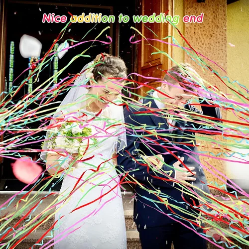 Miniatura 3 de Sratte 100 serpentinas de mano con cinta colorida sin ensuciar galletas de confeti para Halloween, boda, fiesta, graduación, cumpleaños, celebración