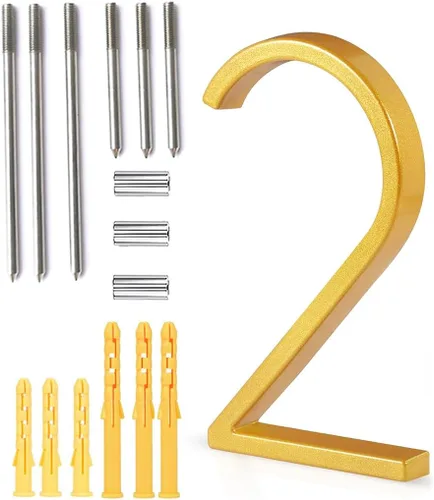 Miniatura 27 de Número de casa flotante de 5'', números de casa modernos - aleación de zinc, número de dirección de casa con exquisito proceso de dibujo - dorado