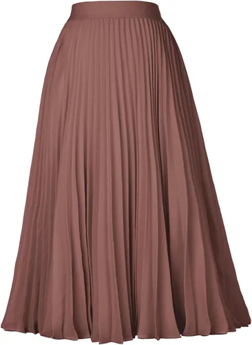 Miniatura 152 de GRACE KARIN - Falda plisada de gasa para mujer, con cintura alta y elástica, vuelo, corte acampanado y longitud por debajo de la rodilla