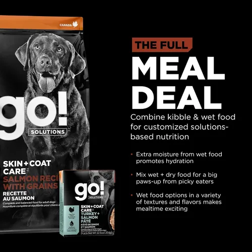 Miniatura 7 de Go! Solutions Skin + Coat Care - Alimento seco para perros de raza grande con granos, sin pollo, croquetas saludables, glucosamina y condroitina