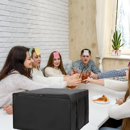 Miniatura 5 de Bolsa de entrega de pizza aislada para llevar caliente, 20 x 20 x 14 pulgadas, bolsa térmica de alimentos para catering/conductores, calentadores