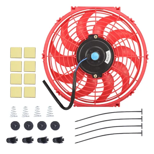 Ventilador delgado de 12 pulgadas de empuje y tracción eléctrico de enfriamiento para radiador universal de alto rendimiento de 12V 80W motor con