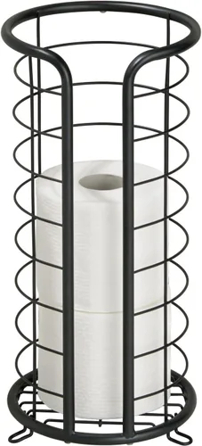 Miniatura 8 de mDesign Soporte de metal para papel higiénico, reserva de almacenamiento para 3 rollos de papel higiénico, soporte de papel higiénico independiente