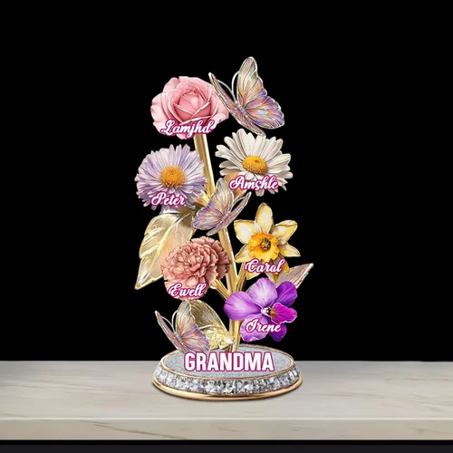 Miniatura 35 de Cada rosa contiene una pieza de tu lámpara de corazón, placa de rosa personalizada con nombre de 1 a 10 niños, luz LED personalizada para mamá, flor