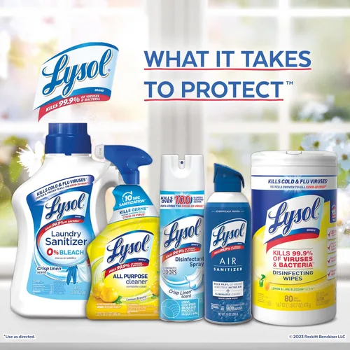Miniatura 7 de Lysol Spray Desinfectante para Telas, Spray Sanitizante y Antibacteriano, Para Desinfectar y Desodorizar Muebles Tapizados, Lavender Fields 15 Fl.