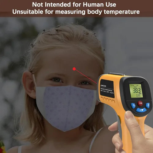 Miniatura 5 de Termómetro infrarrojo láser pistola de temperatura, termómetro digital IR para cocinar, carne, alimentos, horno de pizza, parrilla, pistola de calor