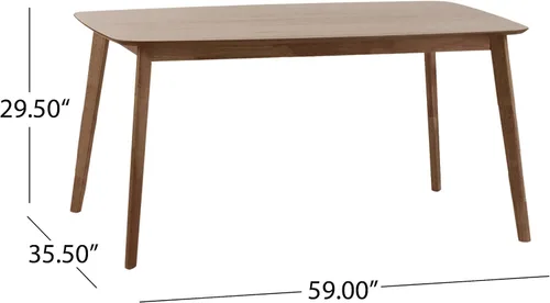Miniatura 3 de Christopher Knight Home Lucious - Juego de comedor rectangular de 60 pulgadas, juego de 5 piezas, nogal natural y beige claro