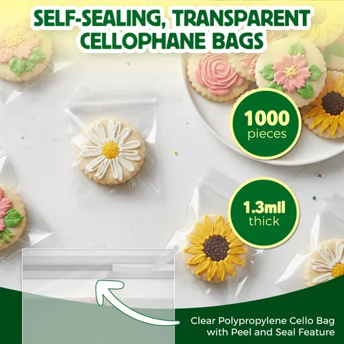 Miniatura 2 de Seal Fresh Bolsas de celofán autosellantes – 4 x 6 pulgadas (1000 unidades) – Bolsa de plástico transparente resellable para violonchelo – Bolsas